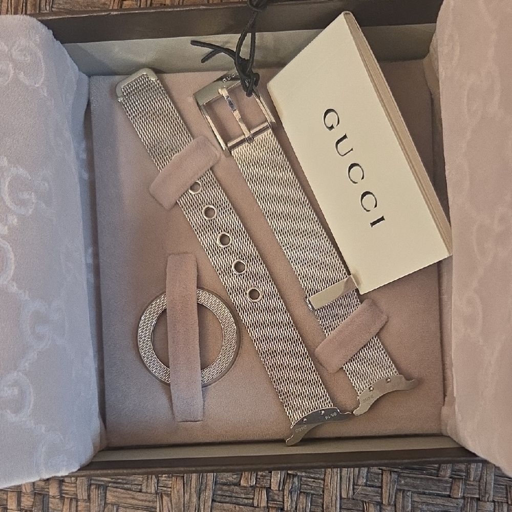 Gucci Silver Mesh Watch Band